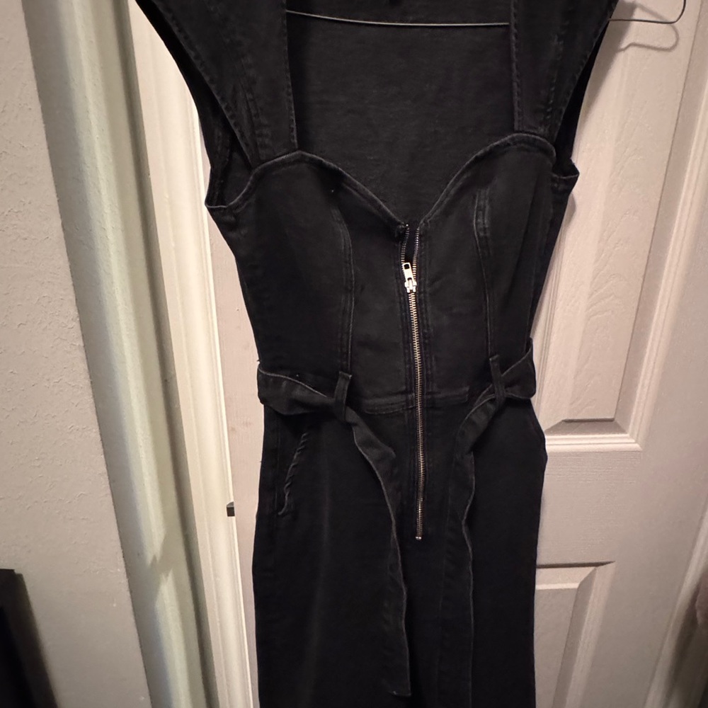Reformation Calypso Black Denim Jumpsuit size 2 - Picture 6 of 8